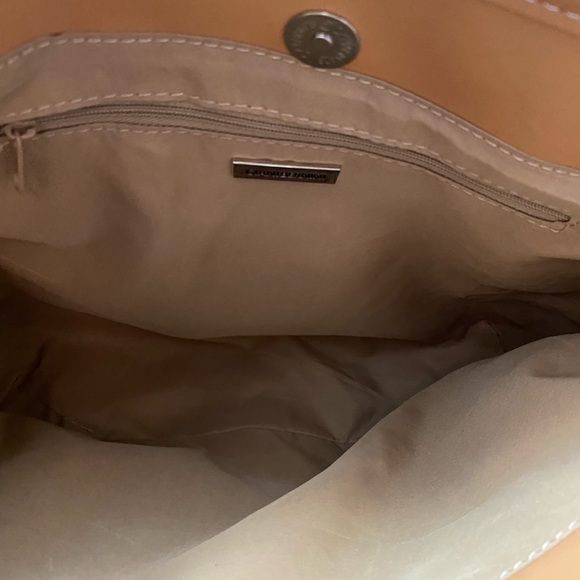 Giani Bernini Saffiano Leather Tote Handbag Blue Brown New - Picture 7 of 10